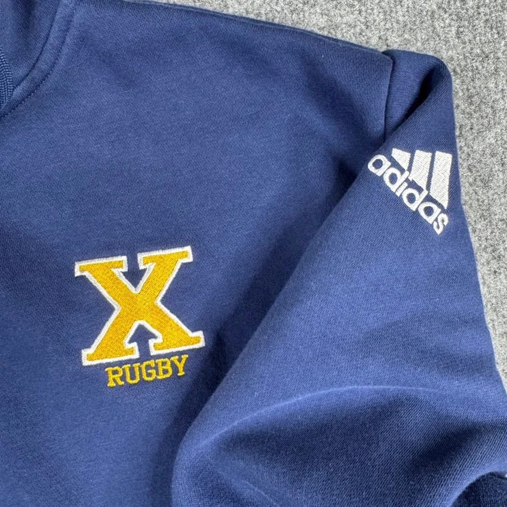 Adidas Hoodie Mens Size M Navy Blue St. Francis Xavier Rugby Athletic Pullover